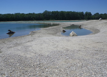 Terrassements terminés sur gravière Lafarge (juillet 2016)