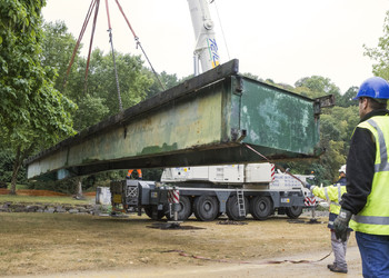 Démolition de la passerelle de l'Auzelou