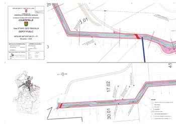 Extraits des plans d‘exécution du ruisseau du Cratat