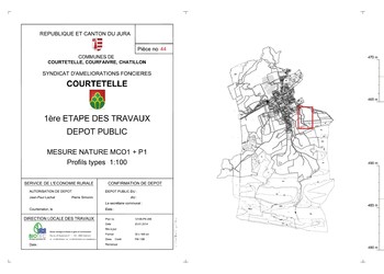 Extraits des plans d‘exécution du ruisseau du Cratat