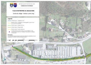 Exemple de plan de situation avec sectorisation et renvoi vers les fiches d’entretien