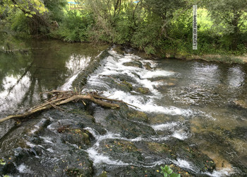 Vue du seuil depuis la berge droite état : avant travaux