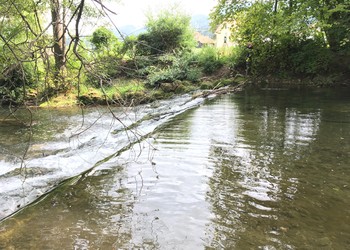 Vue du seuil depuis la berge gauche état : avant travaux