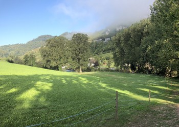 Terrasse où s’écoulera le nouveau ruisseau (sept 2018)