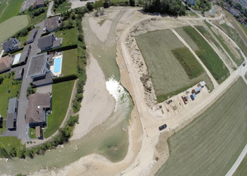 Espace conséquent donné à la rivière dans le secteur de la Gravière