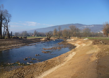 Nouvelle morphologie de la Birse en aval de la confluence avec la Scheulte