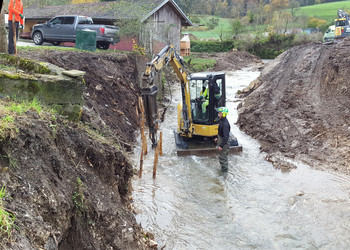 Battage des pieux pour la réalisation de fascine de saules
