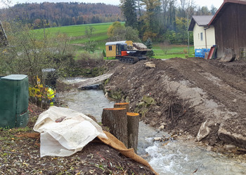 Travaux de terrassement des berges