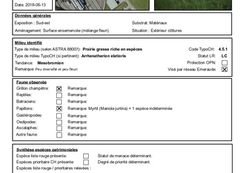 Fiche d'analyse de milieux