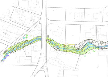 Plan de situation des futurs aménagements dans le secteur de la halle des fêtes