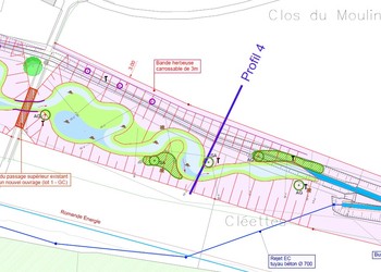 Projet - Extrait du plan de situation (secteur aval).