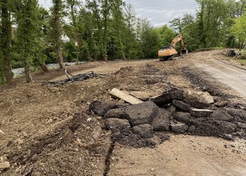 Travaux (mai 2021) - Démolition/terrassement de berge en cours