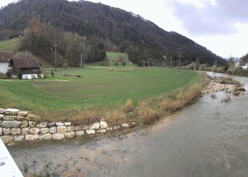 Etat réalisé (novembre 2017) - Morphologie de la Birse lors d’une petite crue