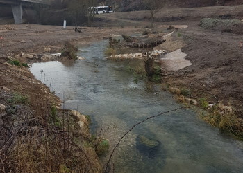 Etat réalisé (décembre 2021) – élargissement du lit majeur et recréation d’un lit naturel
