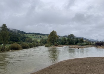 Etat réalisé (septembre 2022) – Nouvelle confluence du Bied de Môtiers avec l’Areuse (crue annuelle)