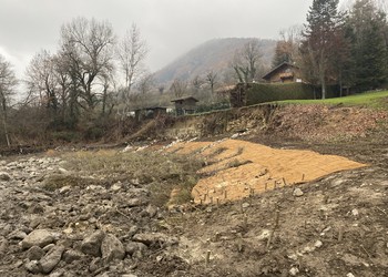 Etat réalisé (décembre 2022) – Berge revitalisée avec des techniques de génie végétal