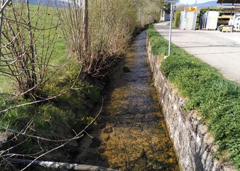 Tronçon du Seyon, traité dans l’analyse du réseau hydrographique et dans le plan d’entretien. Des mesures d’amélioration ont été proposées sur ce tronçon, comme notamment l’abaissement de la berge et un décalage du lit.