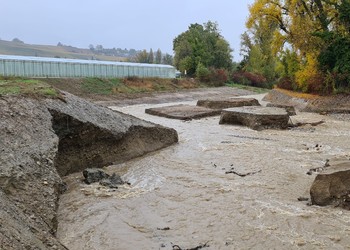 Travaux (novembre 2021) – Crue après le terrassement des losanges