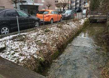 Etat initial (janvier 2016) – A gauche rive droite et à droite rive gauche : murs de part et d’autre