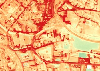 Etat initial (août 2019) - Relevés des îlots de chaleur sur la ville de Porrentruy par caméra thermique sur drone (senseFly)