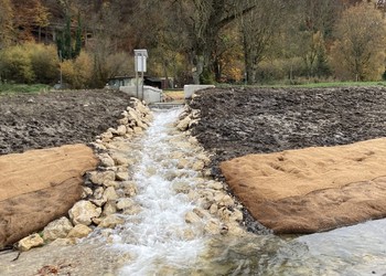 Reprise d’ouvrage à la confluence avec le Moulinet (novembre 2020)