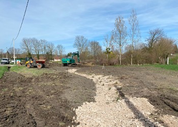 Travaux (mars 2024) – Terrassements dans le tracé originel (talweg).