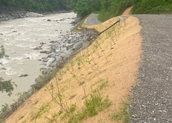 Etat réalisé (mai 2025) – 15 jours après la fin des travaux, la reprise de la végétation est déjà visible