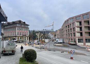 Travaux (février 2024) – réalisation du nouveau tracé routier au gabarit réduit