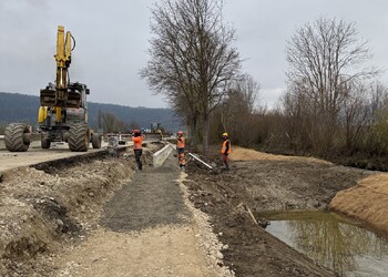 En travaux, crapauduc et biotope au bord du Seyon (novembre 2024)