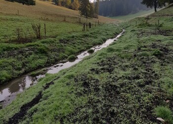 Etat réalisé (octobre 2022) – ruisseau du Miéry mis à ciel ouvert en aval de la SNEP