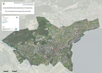 Plan général de localisation des cours d'eau et plans d'eau