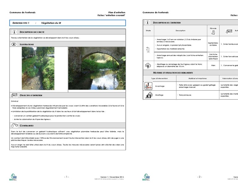 Plan d'entretien des cours d'eau