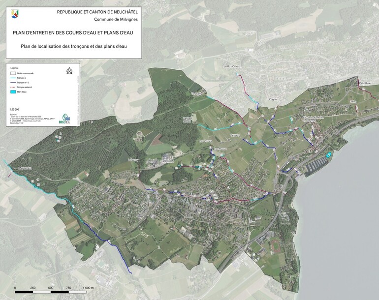 Plan d'entretien des cours d'eau et plans d'eau et concept de protection contre les crues de la commune de Milvignes (NE)